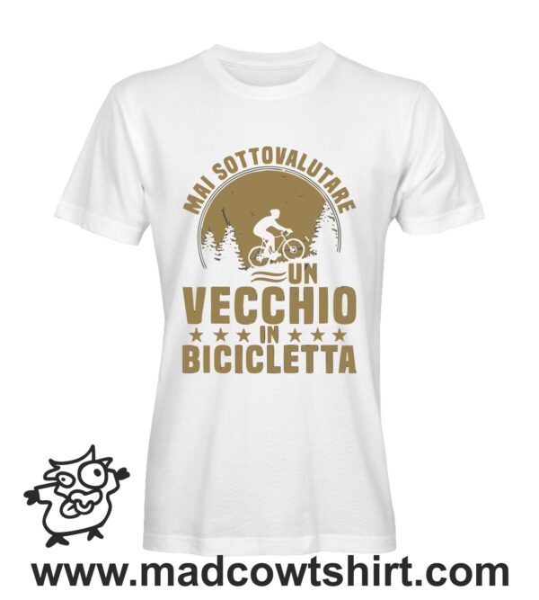 0549 vecchio in bicletta T-shirt Uomo Donna Bambino