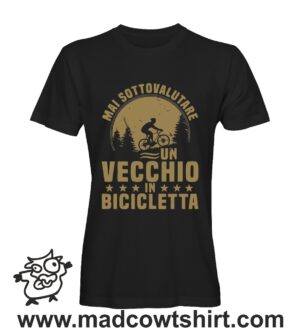 0549 vecchio in bicletta T-shirt Uomo Donna Bambino